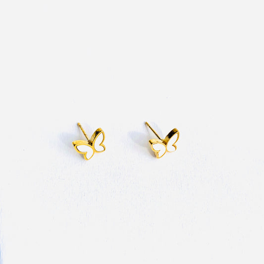 White Butterfly Studs