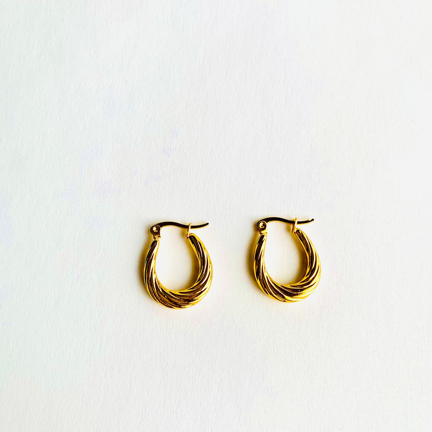 Ribbed Twist Hoops