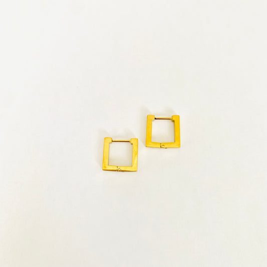 Gold Square Hoops