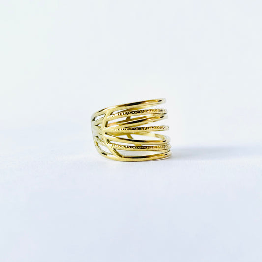 Gold Bold Lines Ring