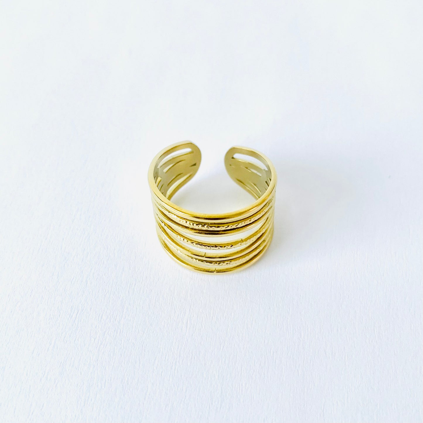 Gold Bold Lines Ring