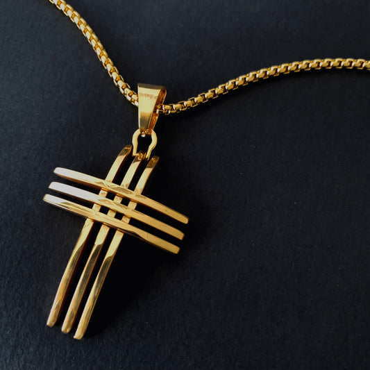 Gold Cross Pendant Necklace