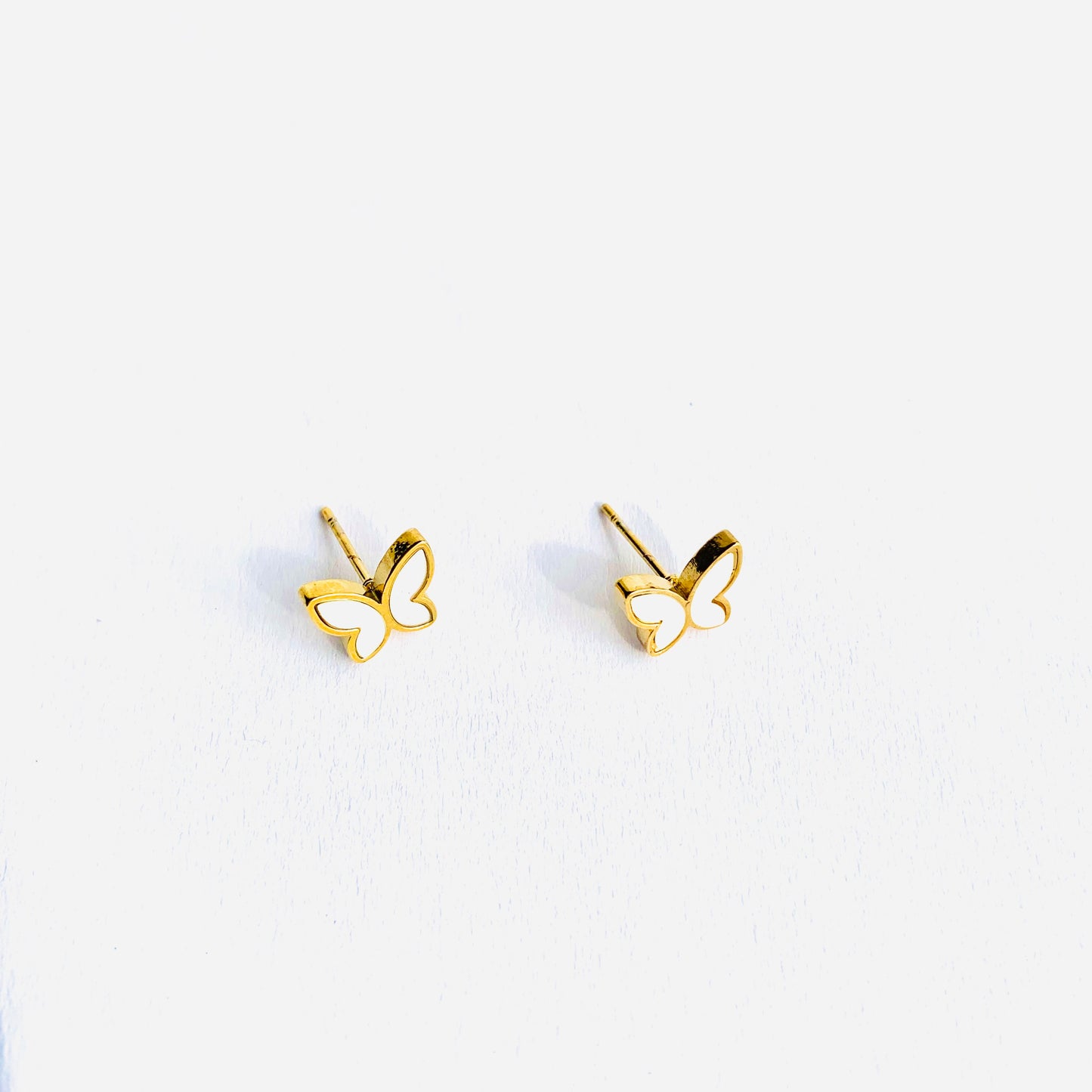 White Butterfly Studs