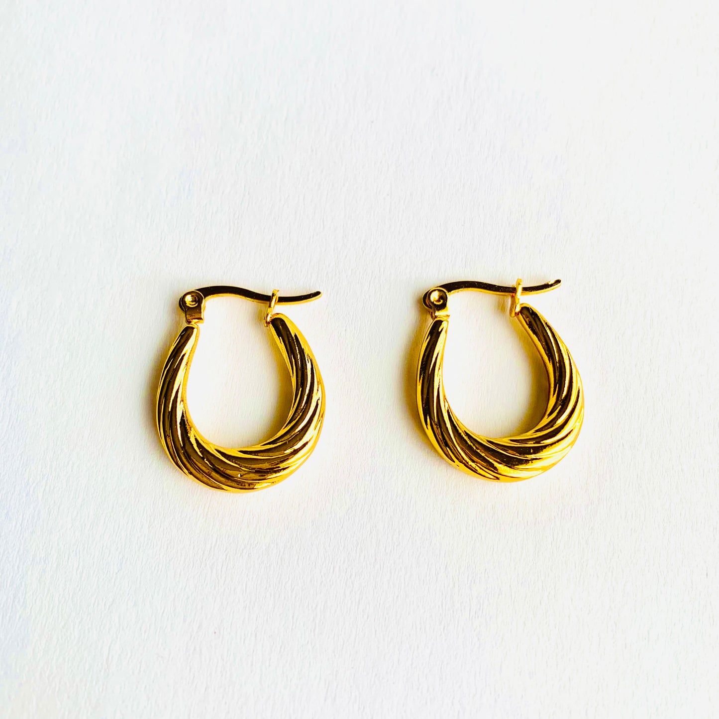 Ribbed Twist Hoops