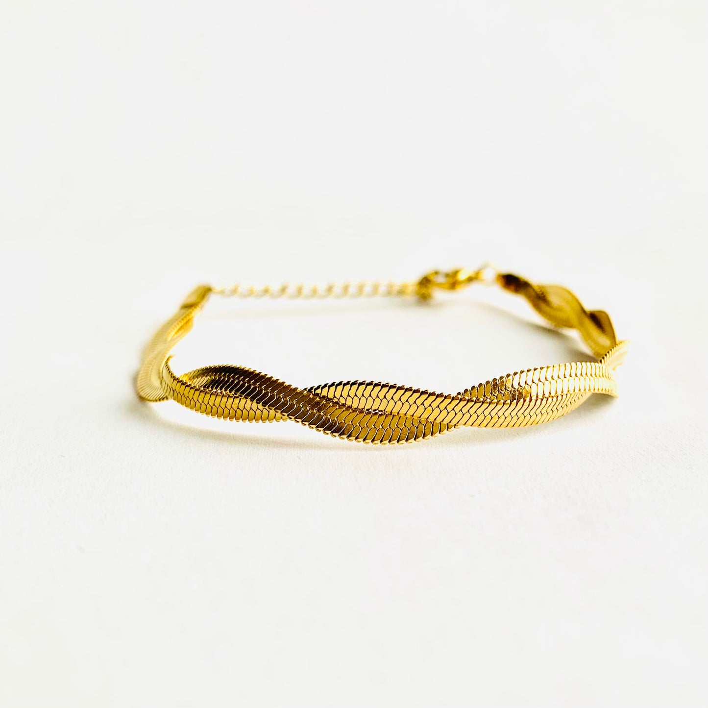 Double Braided Herringbone Chain Bracelet