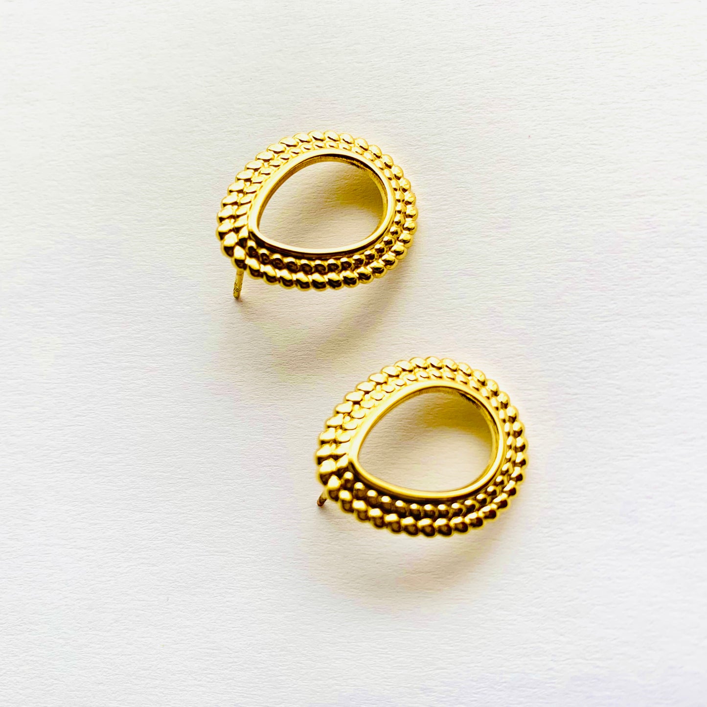 Textured Teardrop Studs