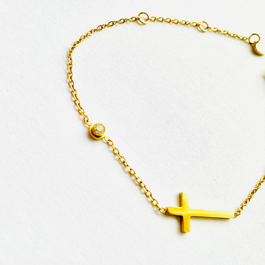 Diamante Cross Bracelet