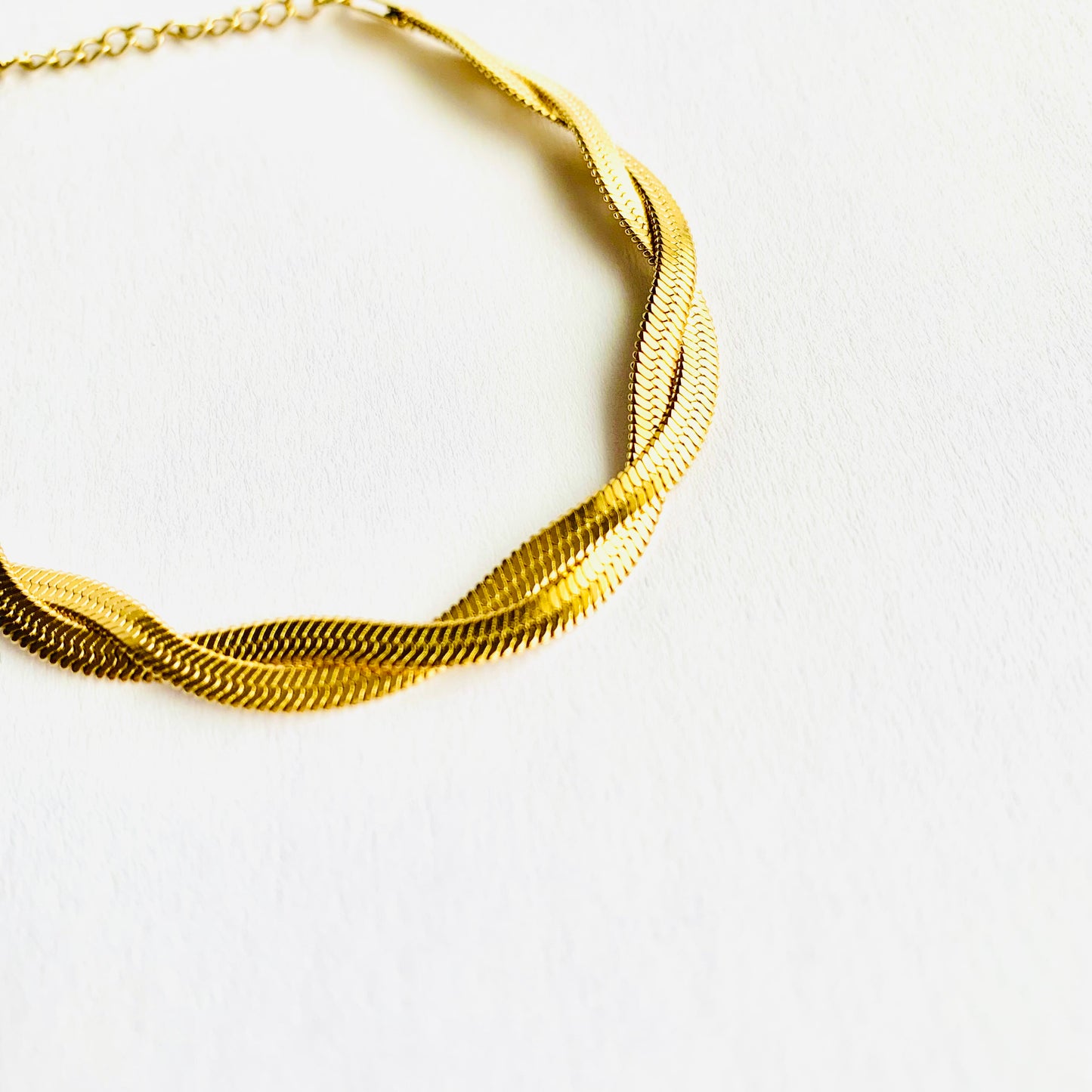 Double Braided Herringbone Chain Bracelet