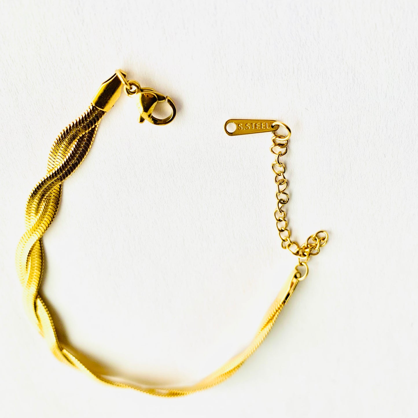 Double Braided Herringbone Chain Bracelet