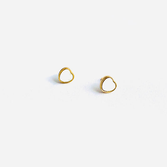 White Soft Heart Studs