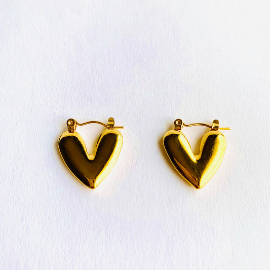 Heart-shaped Hoop Earrings