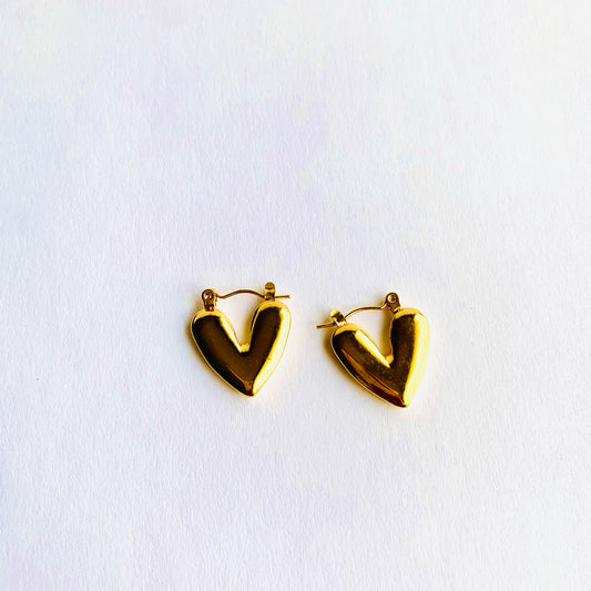 Heart-shaped Hoop Earrings