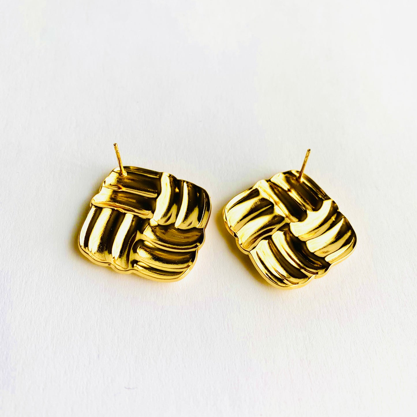 Woven Square Statement Studs