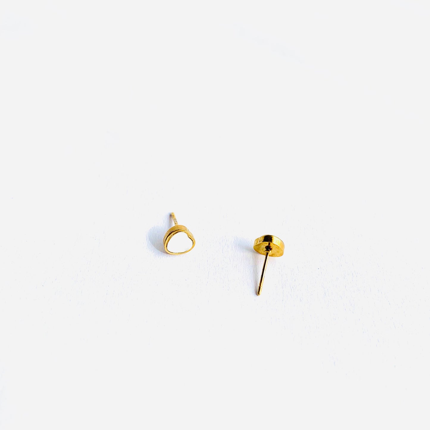 White Soft Heart Studs