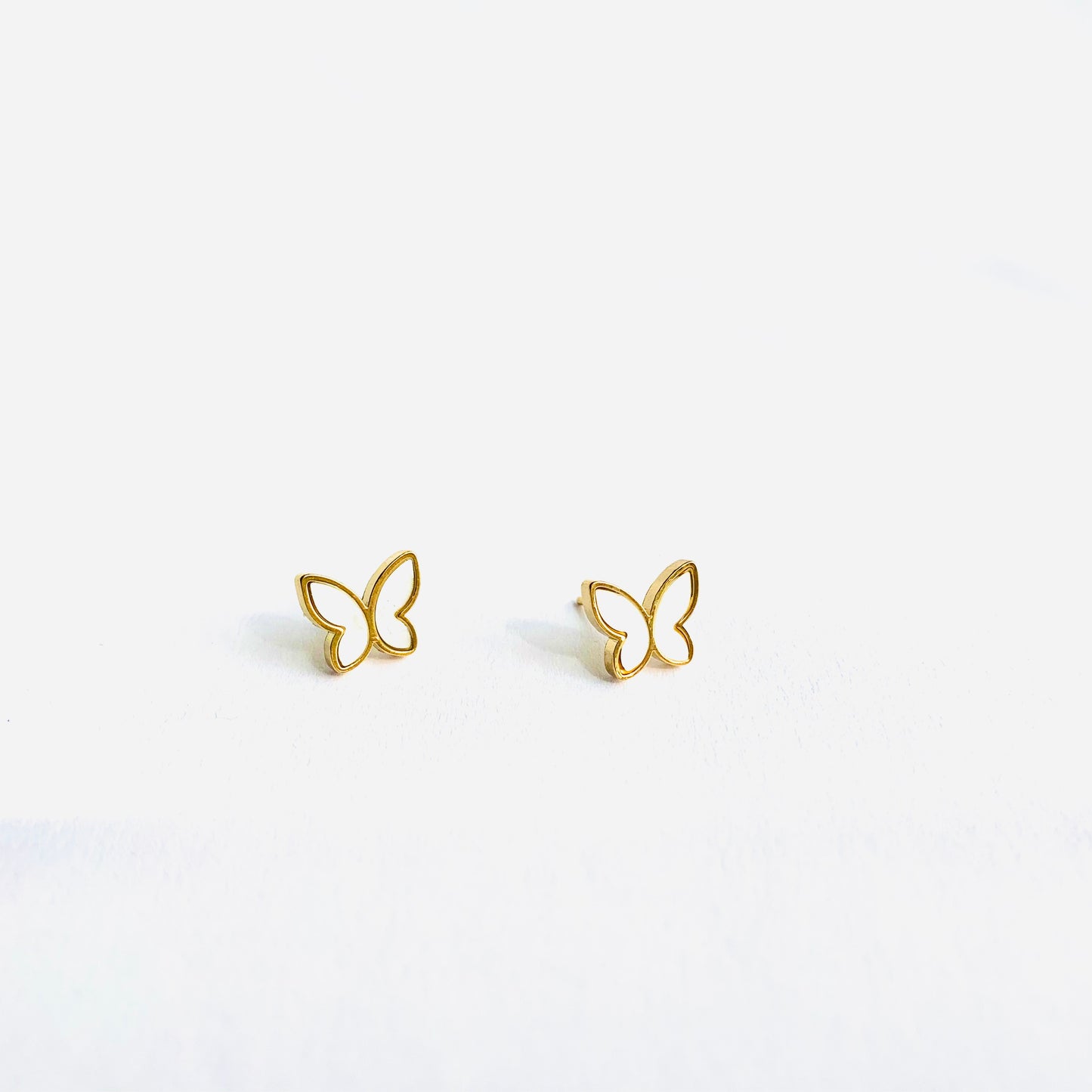 White Butterfly Studs