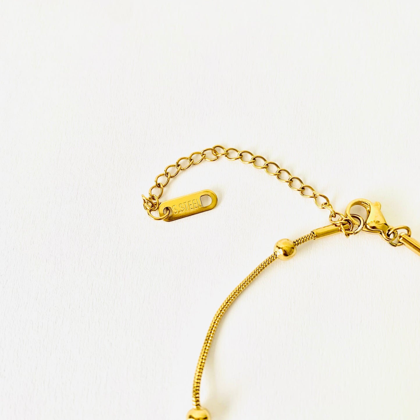 Gold Beaded Snake Chain Bracelet