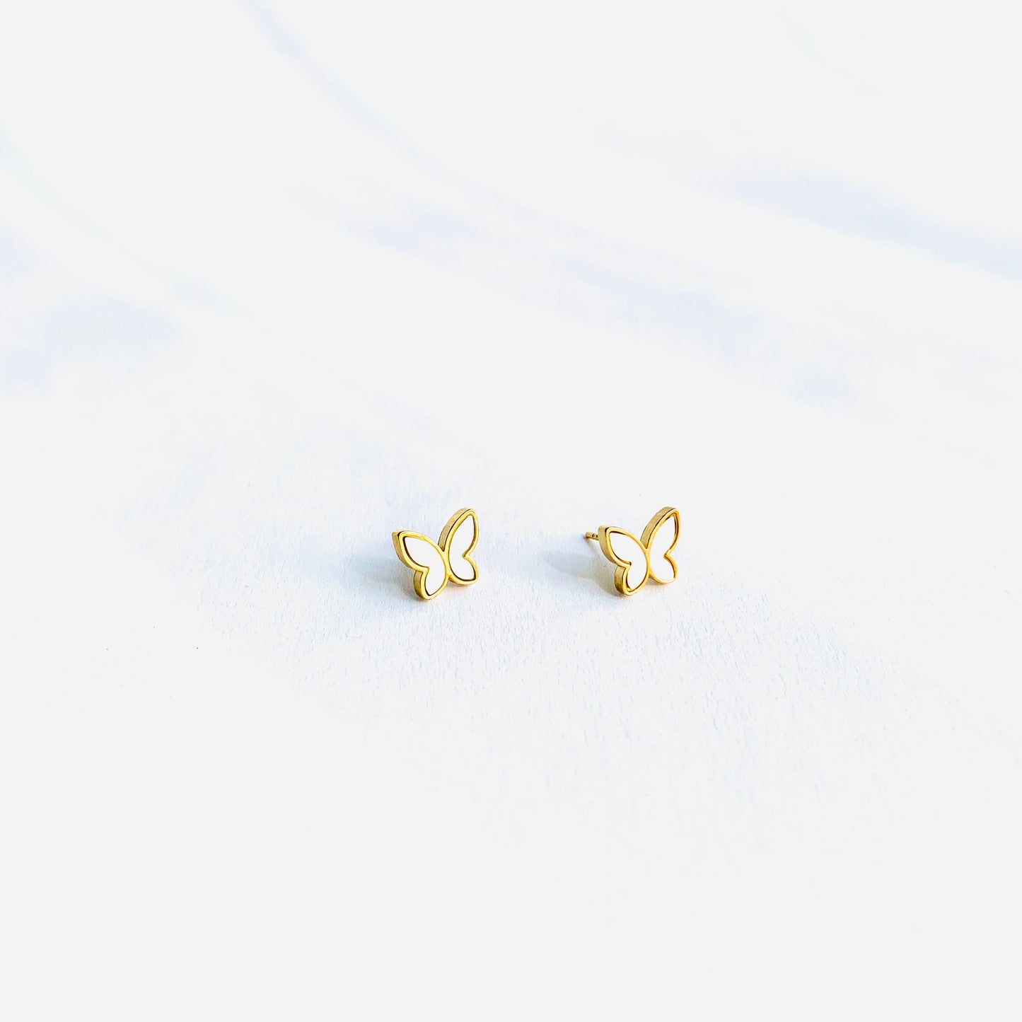 White Butterfly Studs
