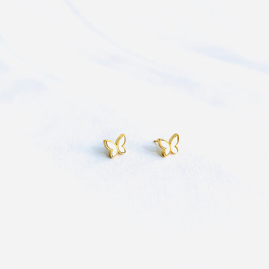 White Butterfly Studs
