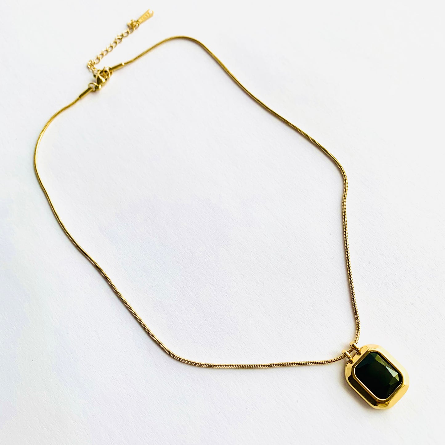 Black Onyx Gemstone Pendant Necklace
