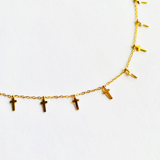 Dainty Multi Cross Necklace