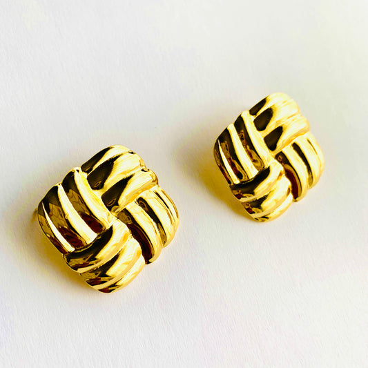 Woven Square Statement Studs