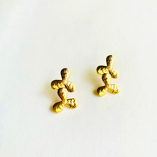 Pearly Flower Studs