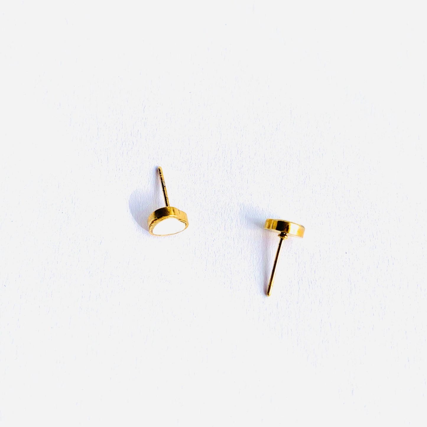 White Soft Heart Studs