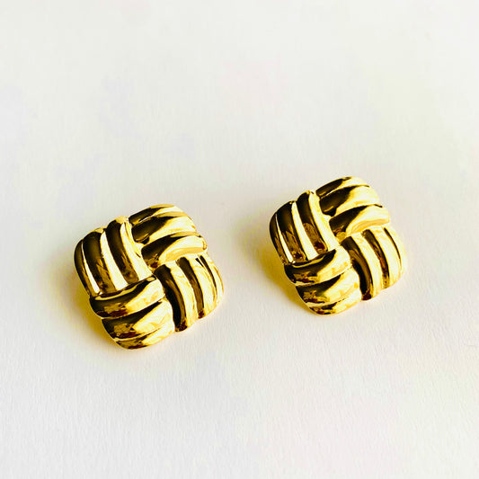 Woven Square Statement Studs