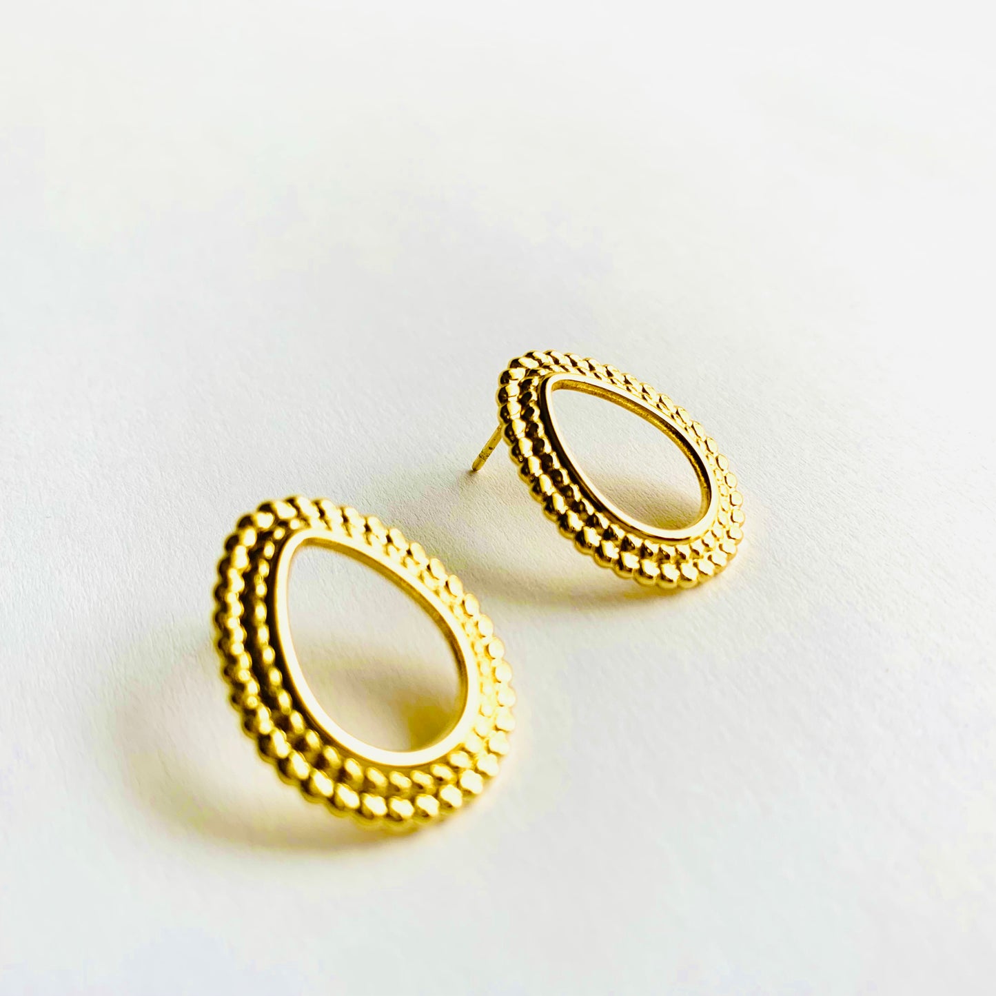 Textured Teardrop Studs