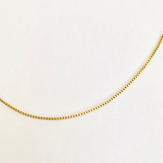 Gold Box Chain Necklace