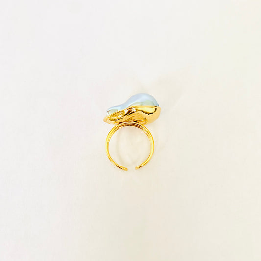 Blue Boroque Pearl Ring