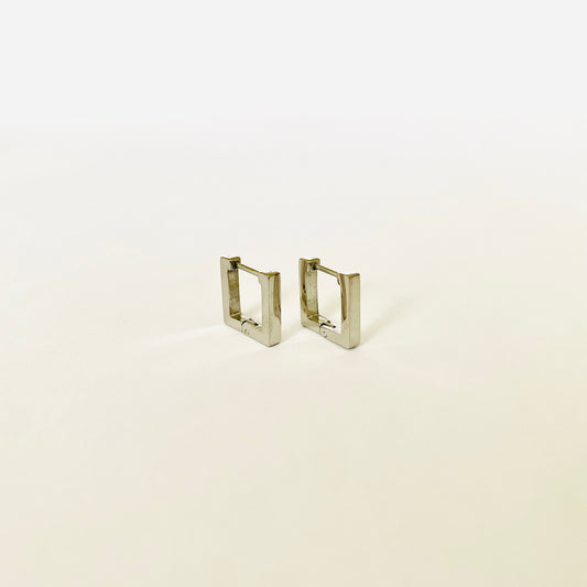 Silver Square Hoops