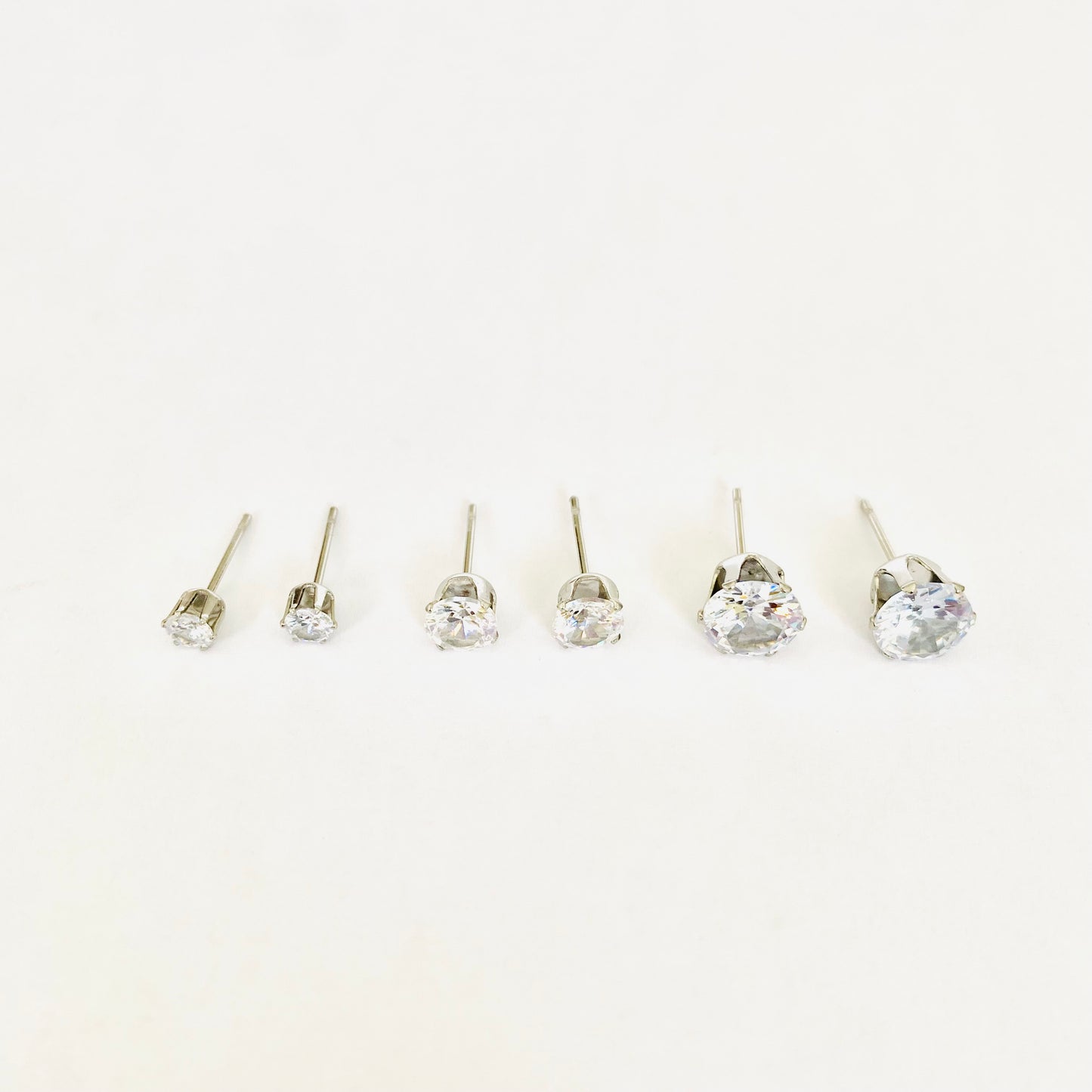 Silver Cubic Zirconia Studs