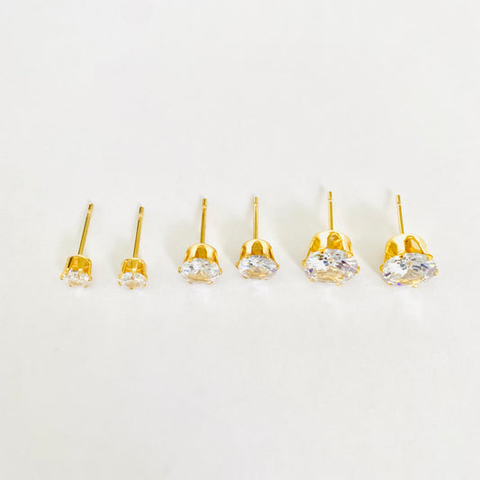 Gold Cubic Zirconia Studs