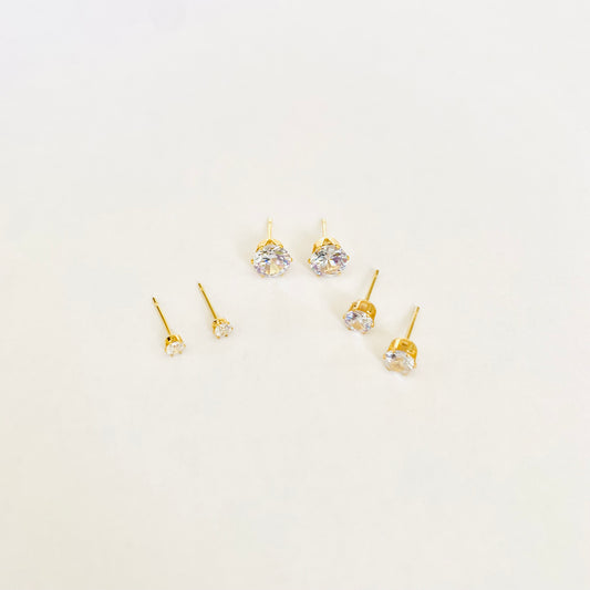 Gold Cubic Zirconia Studs