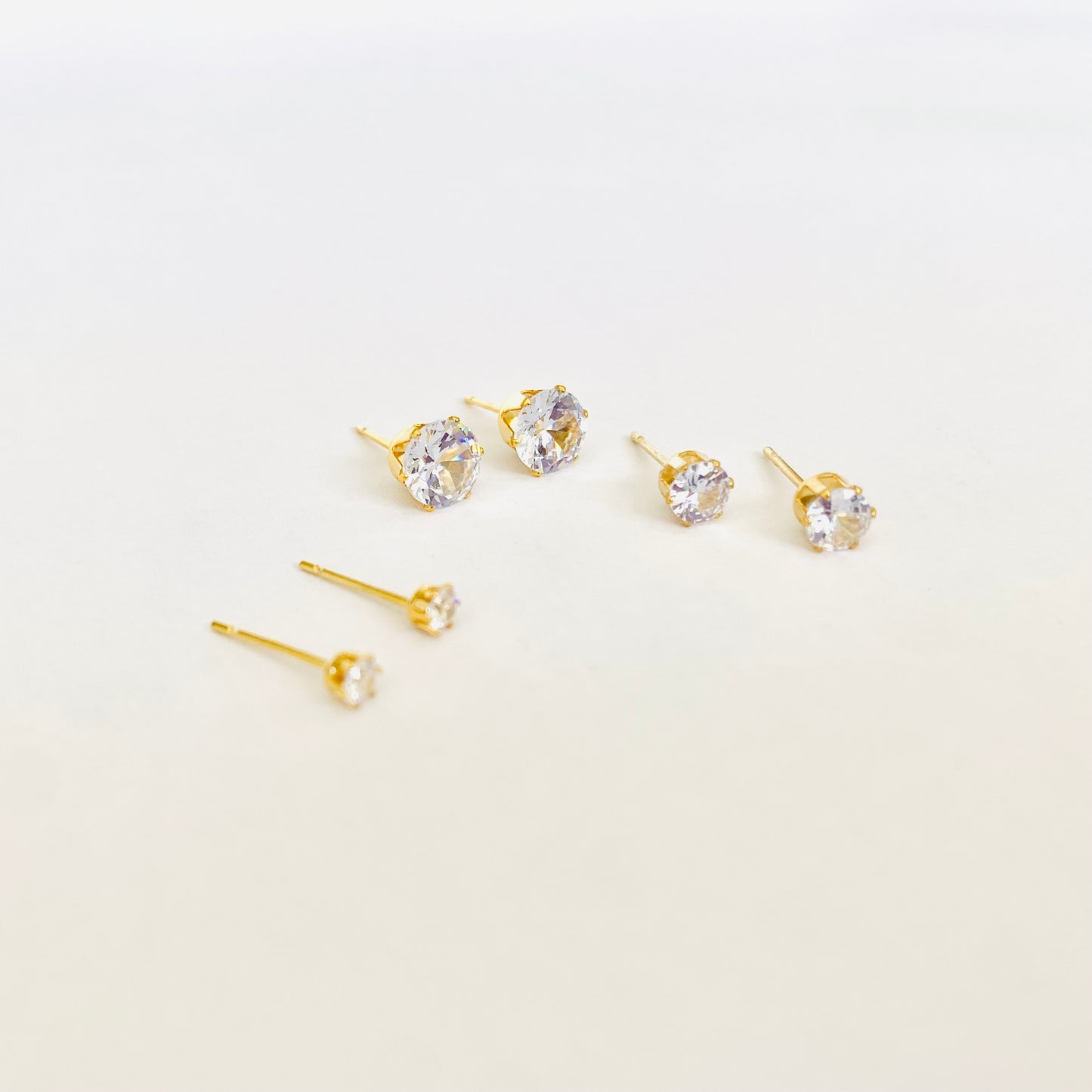 Gold Cubic Zirconia Studs