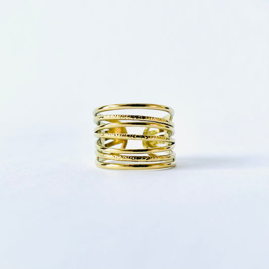 Gold Bold Lines Ring