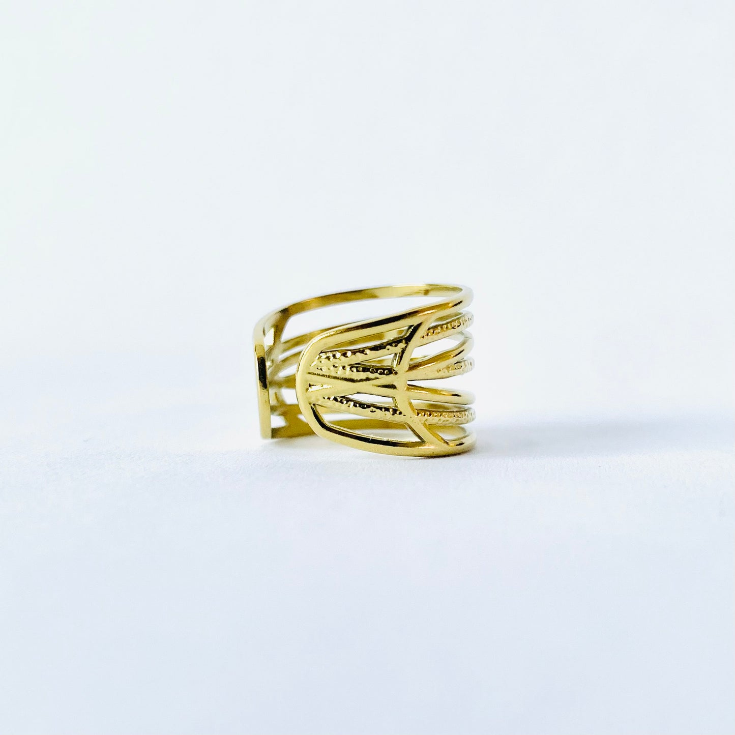 Gold Bold Lines Ring