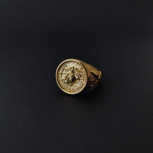 Gold US Marine Corps Signet Ring