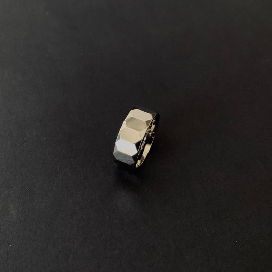 Silver Faceted Ring