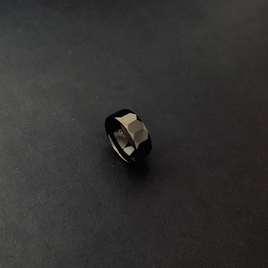 Black Faceted Ring