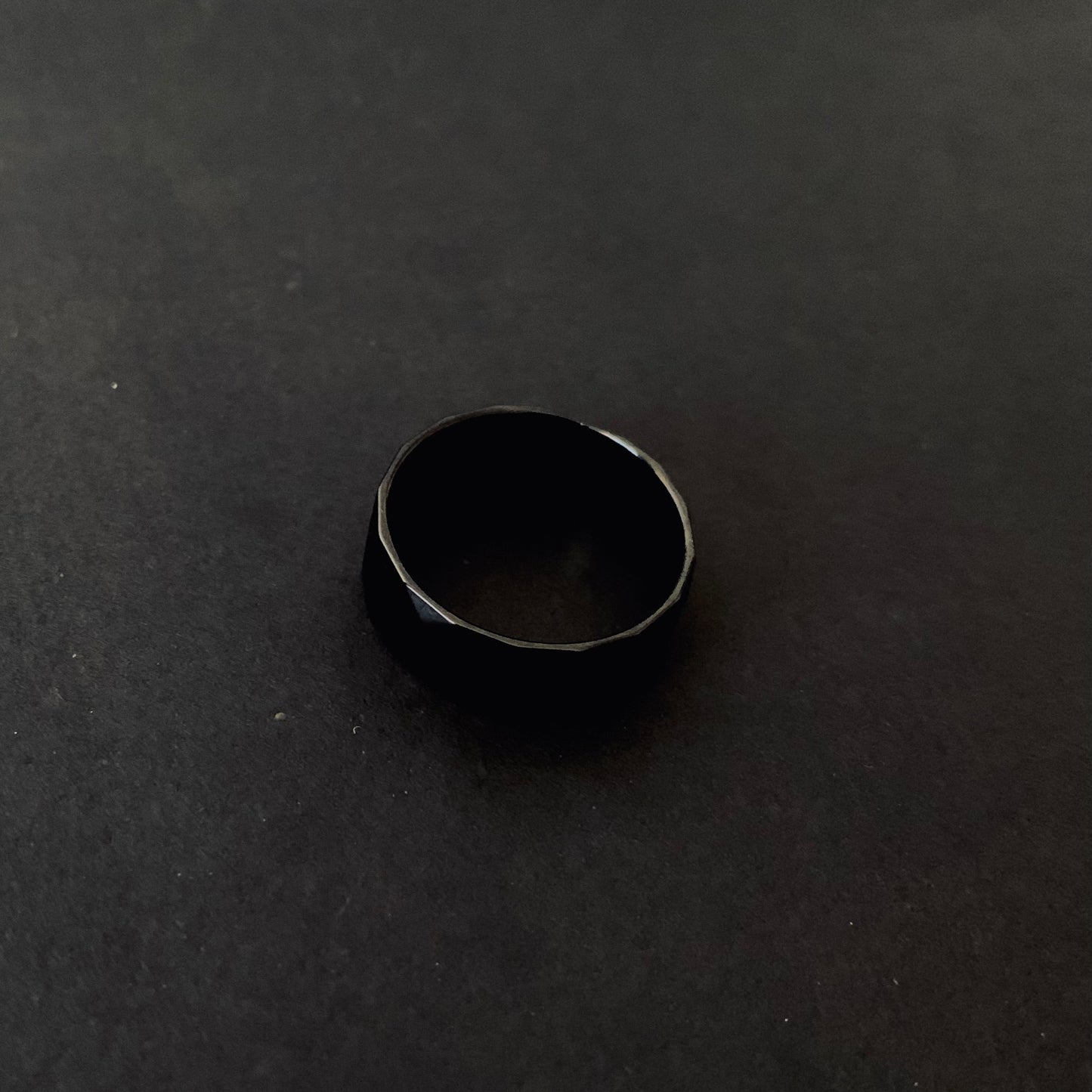 Black Faceted Ring