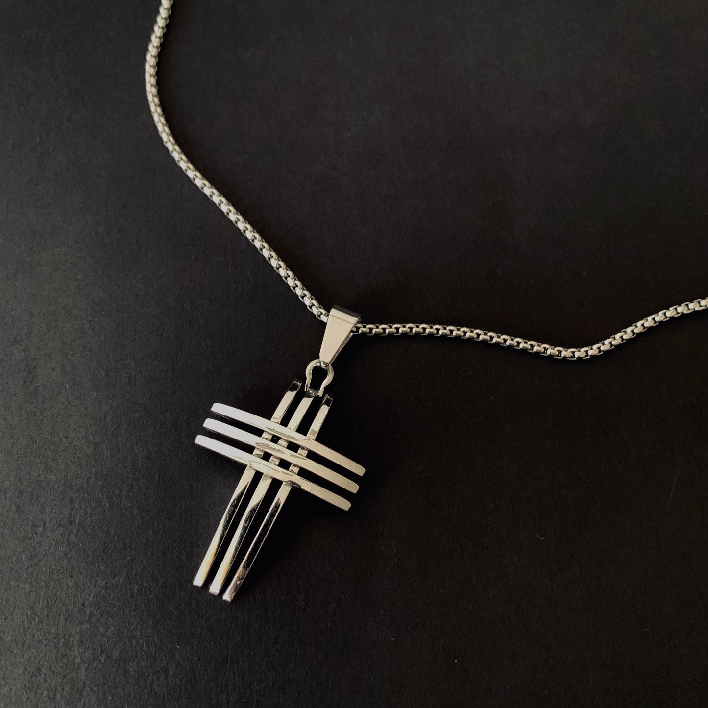 Silver Cross Pendant Necklace