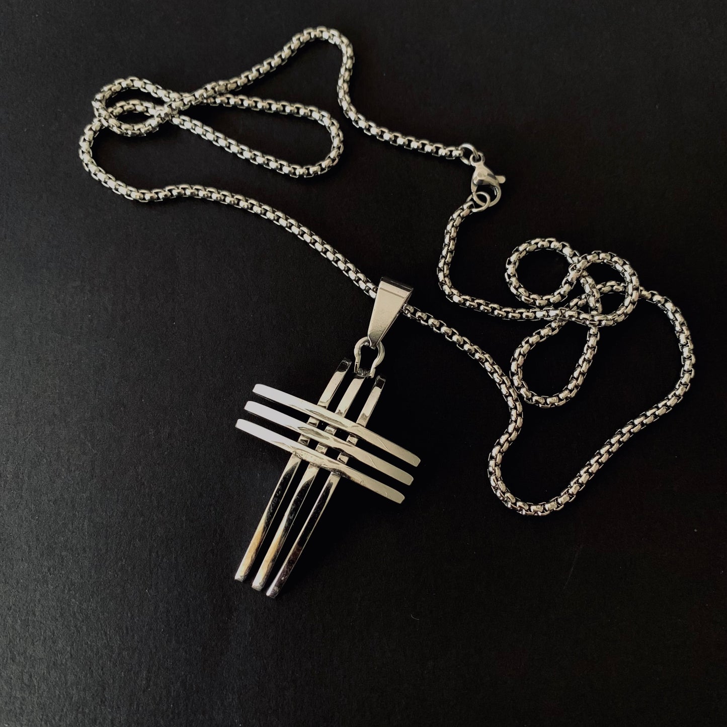 Silver Cross Pendant Necklace